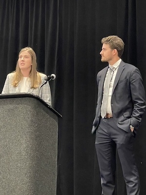 Mock Trial Chair and Vice Chair announce competition results