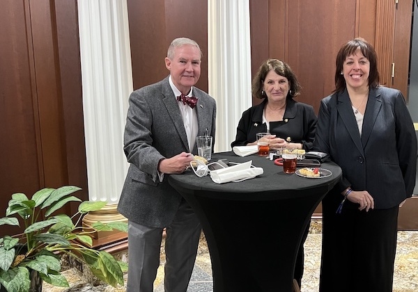 TBA President Jim Barry with other attendees at a 2023 reception honoring lawyers' pro bono work