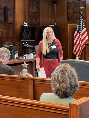 Chattanooga lawyer speaks in the historic courtroom in the Chattanooga federal courthouse