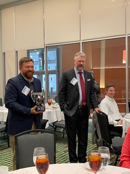 TBA Health Law Section Chair Mark Ison (right) and incoming chair Ian Hennessey
